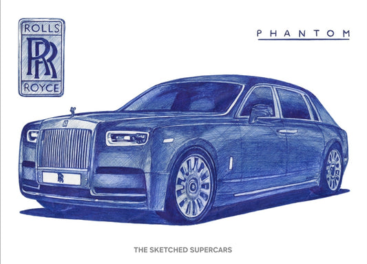 Rolls Royce Phantom Sketch Print