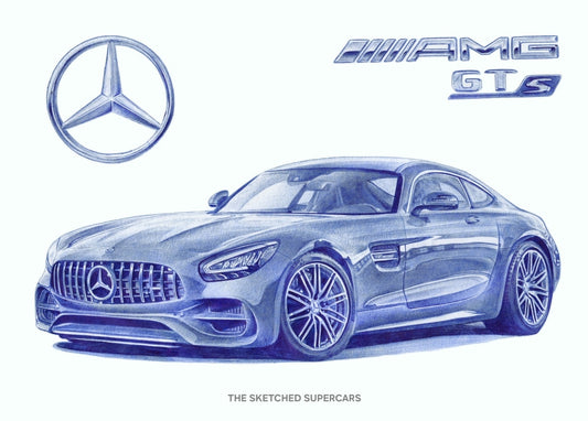 Mercedes AMG GTs sketch print