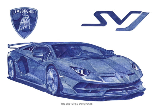 Lamborghini SVJ Sketch Print