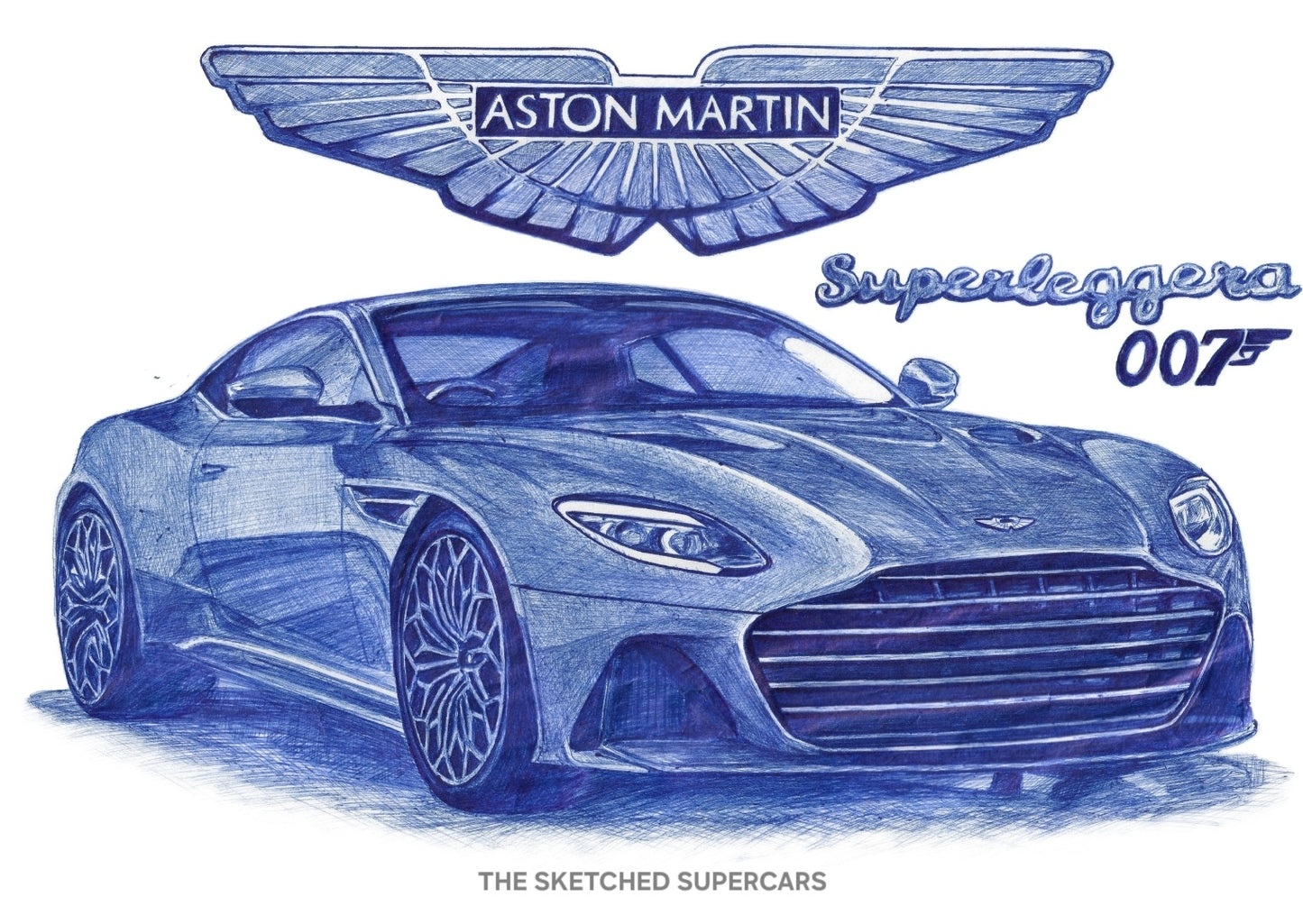 Aston Martin Superleggera Sketch Print