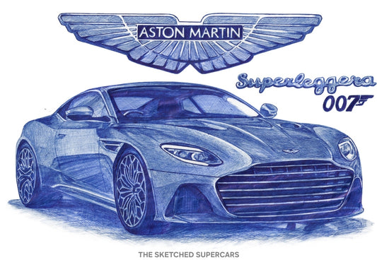 Aston Martin Superleggera Sketch Print