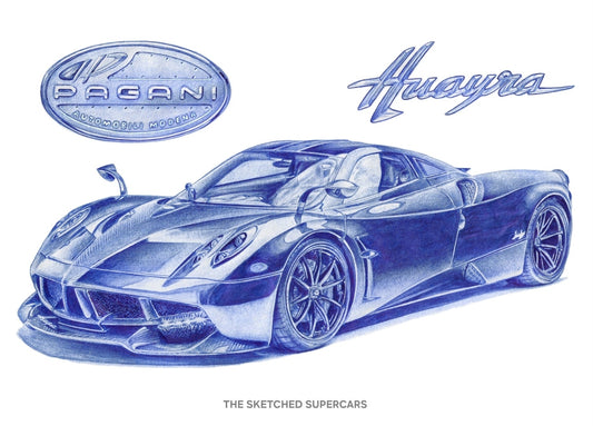 Pagani Huayra sketch print